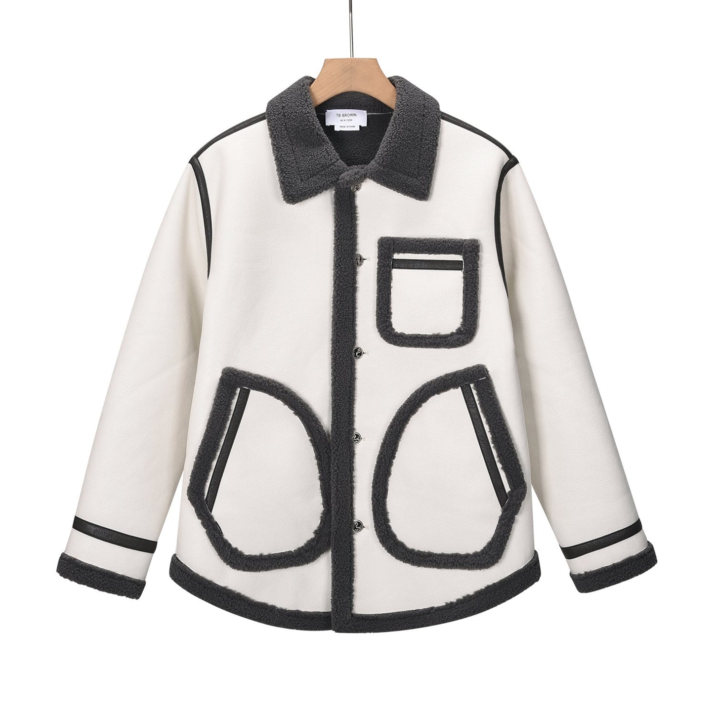 Patchwork leather jacket