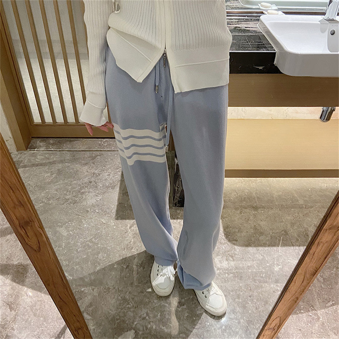 Knitted wide-leg pants