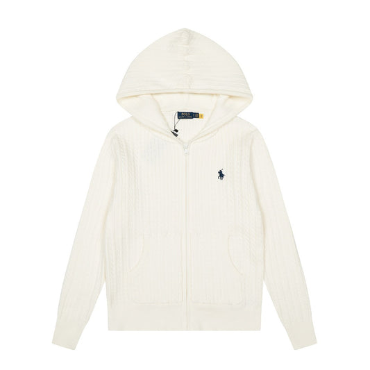 Ralph Lauren Women‘s Cable Knit Cotton Hoodie Jacket