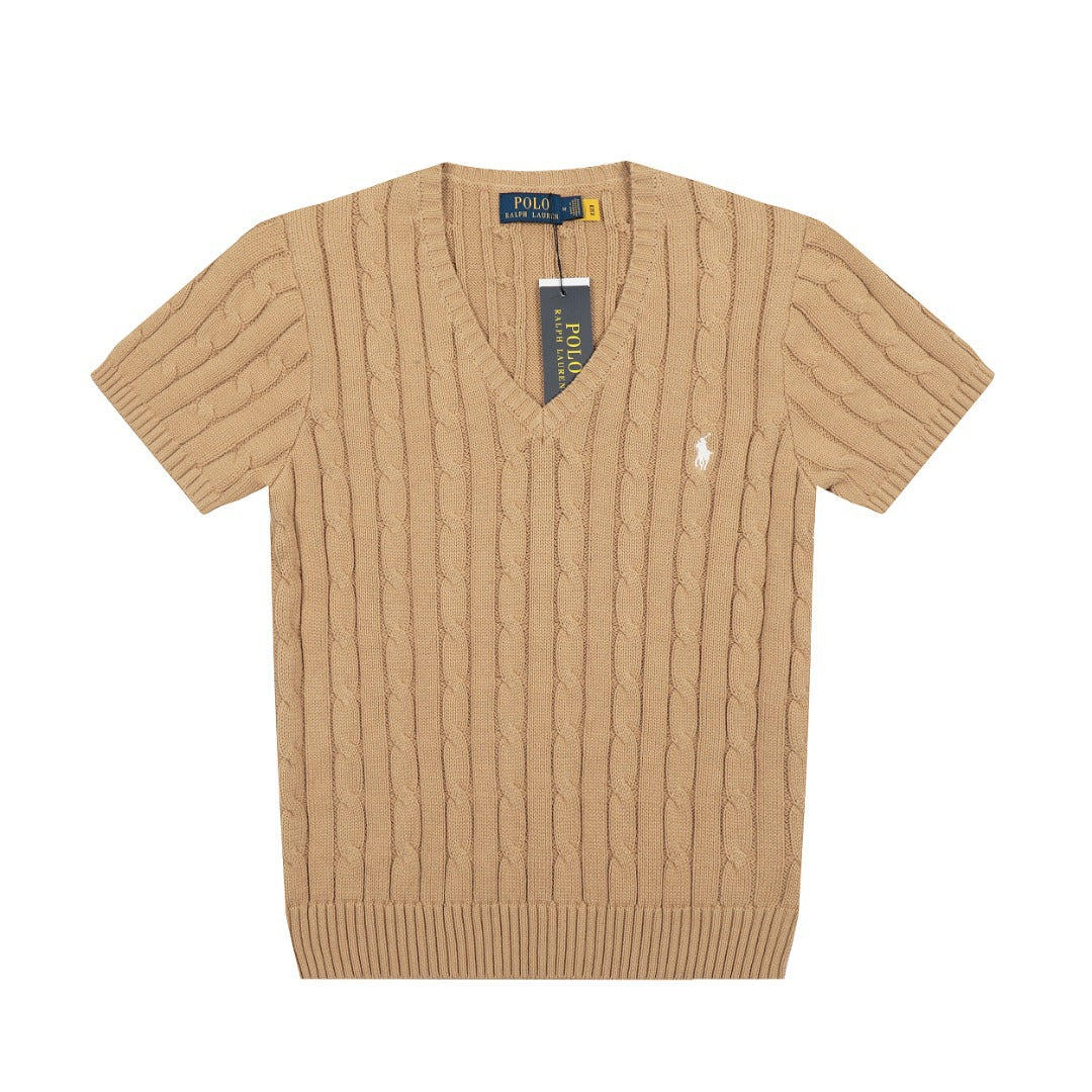 Ralph Lauren Women‘s V-neck Knit T-shirt