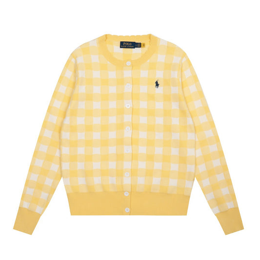 Ralph Lauren Women‘s Plaid Knit Cardigan