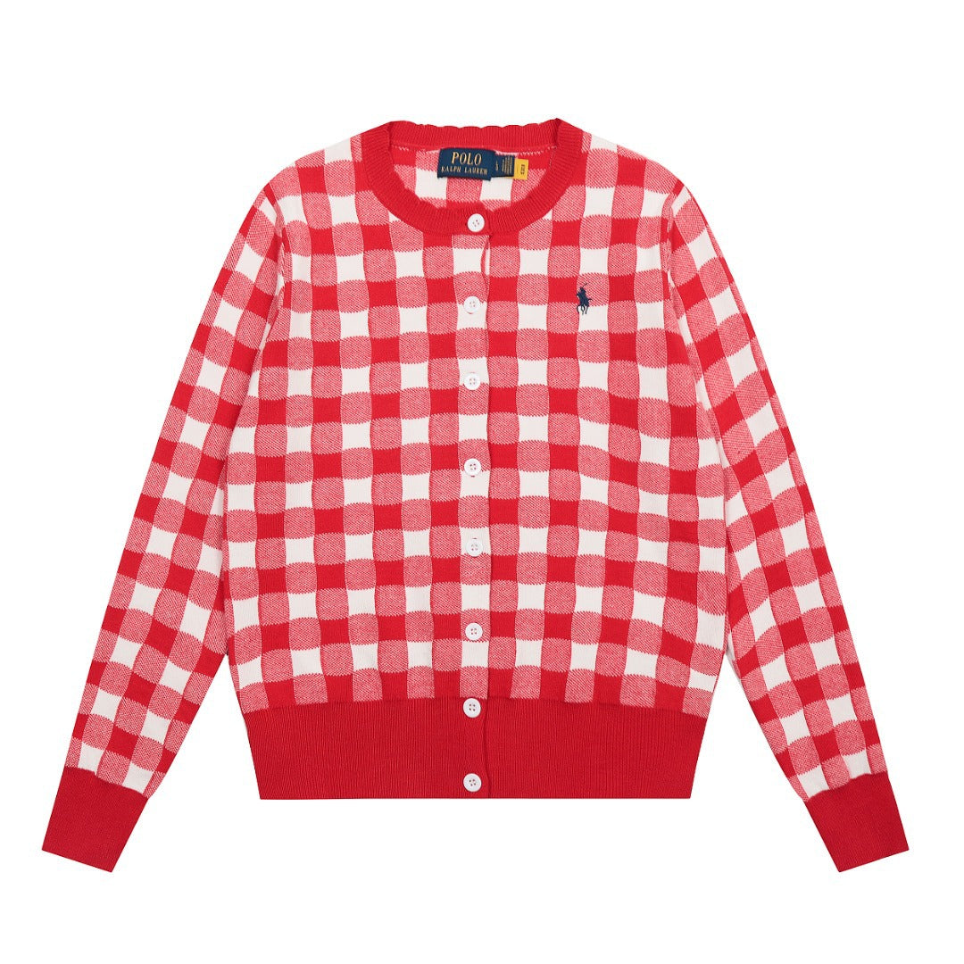 Ralph Lauren Women‘s Plaid Knit Cardigan