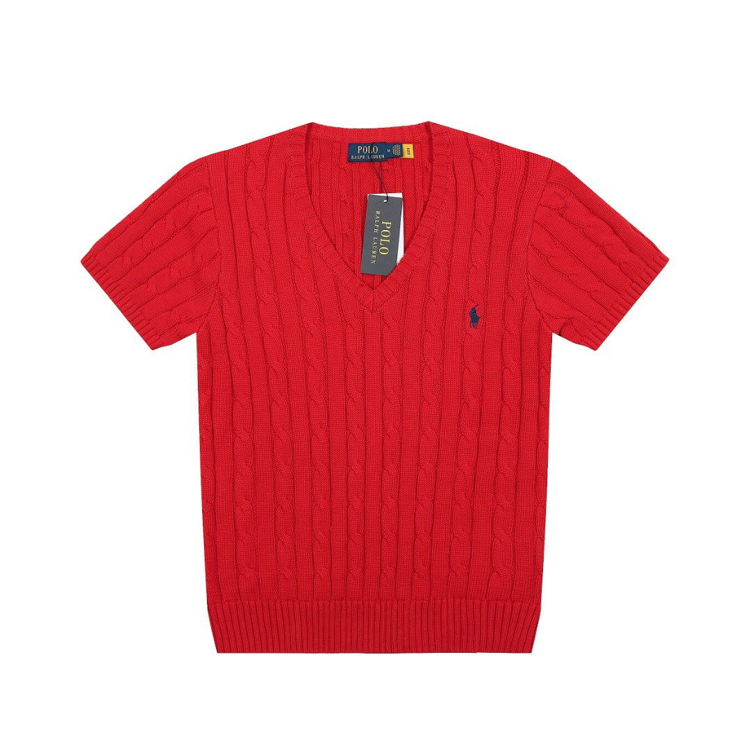 Ralph Lauren Women‘s V-neck Knit T-shirt